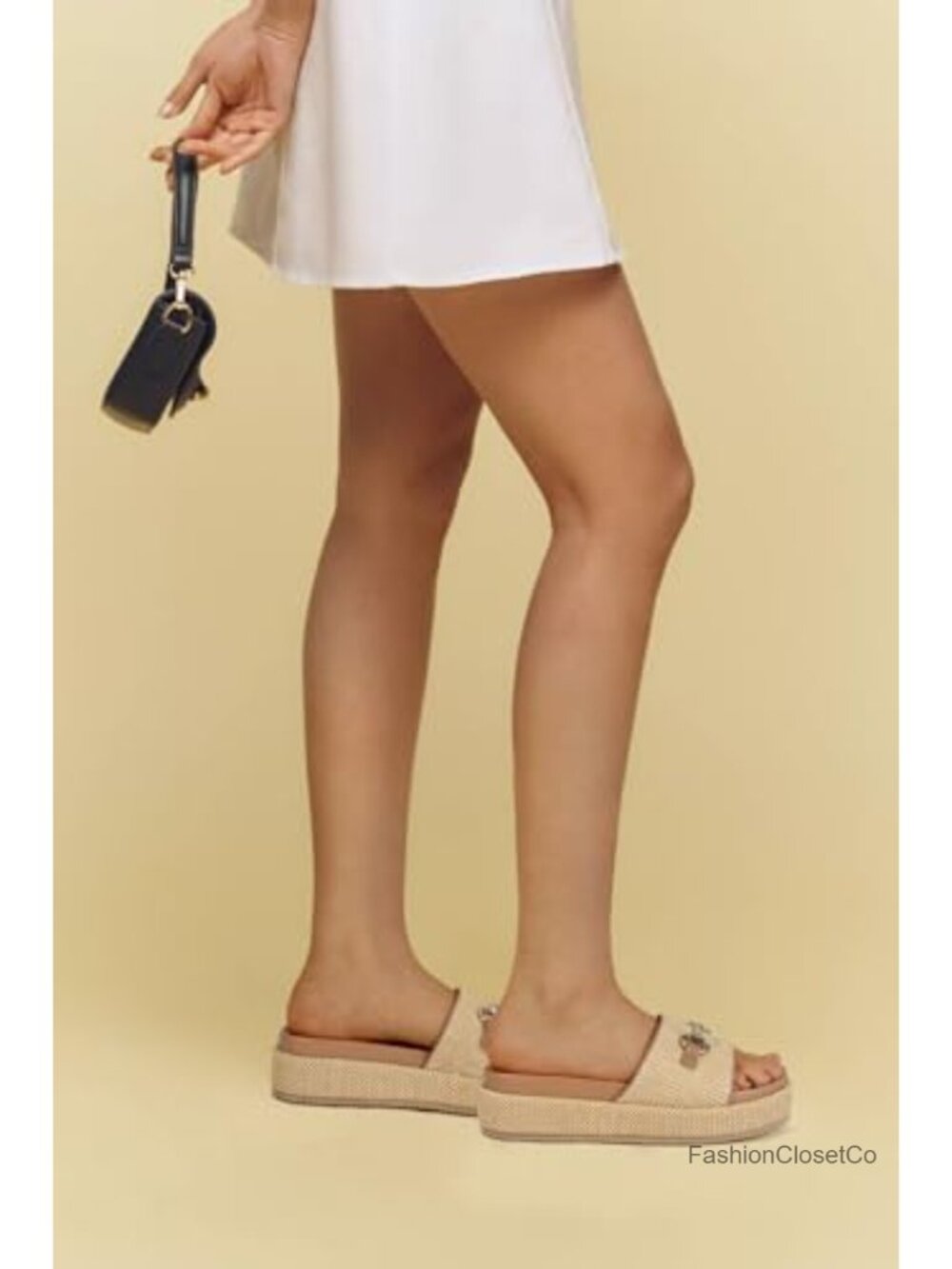 Raffia Platform Sandals Espadrilles Slides Open Toe Slip On Summer Shoes - Picture 2 of 5